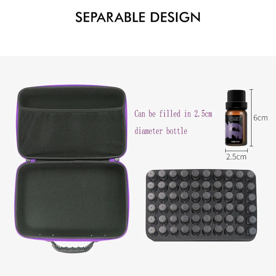 Maleta para 60 frascos de óleo essencial de 15ml