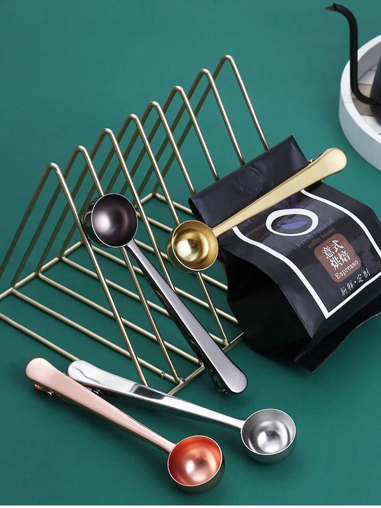 Colher de Medição e Clip de Vedação em AÇO INOXIDÁVEL