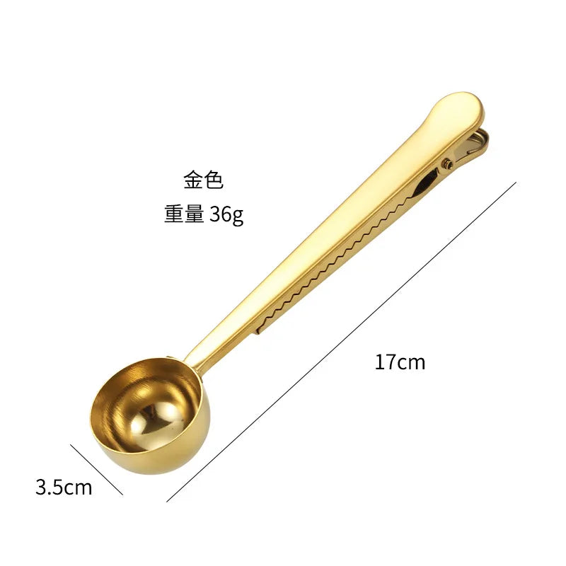 Colher de Medição e Clip de Vedação em AÇO INOXIDÁVEL