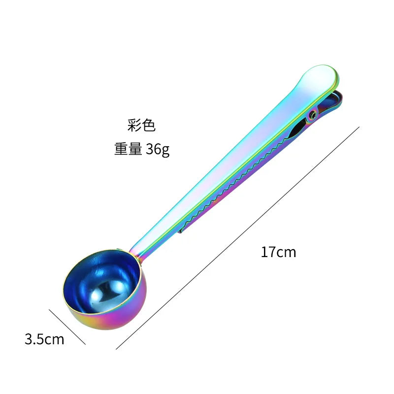 Colher de Medição e Clip de Vedação em AÇO INOXIDÁVEL