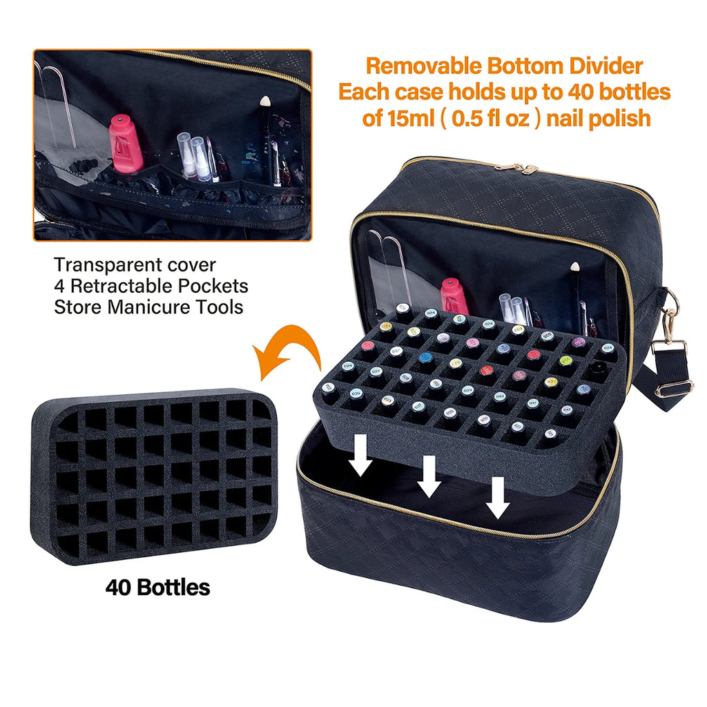 40 frascos - Bolsa Organizadora para Enfermeiros, Médicos e Manicures